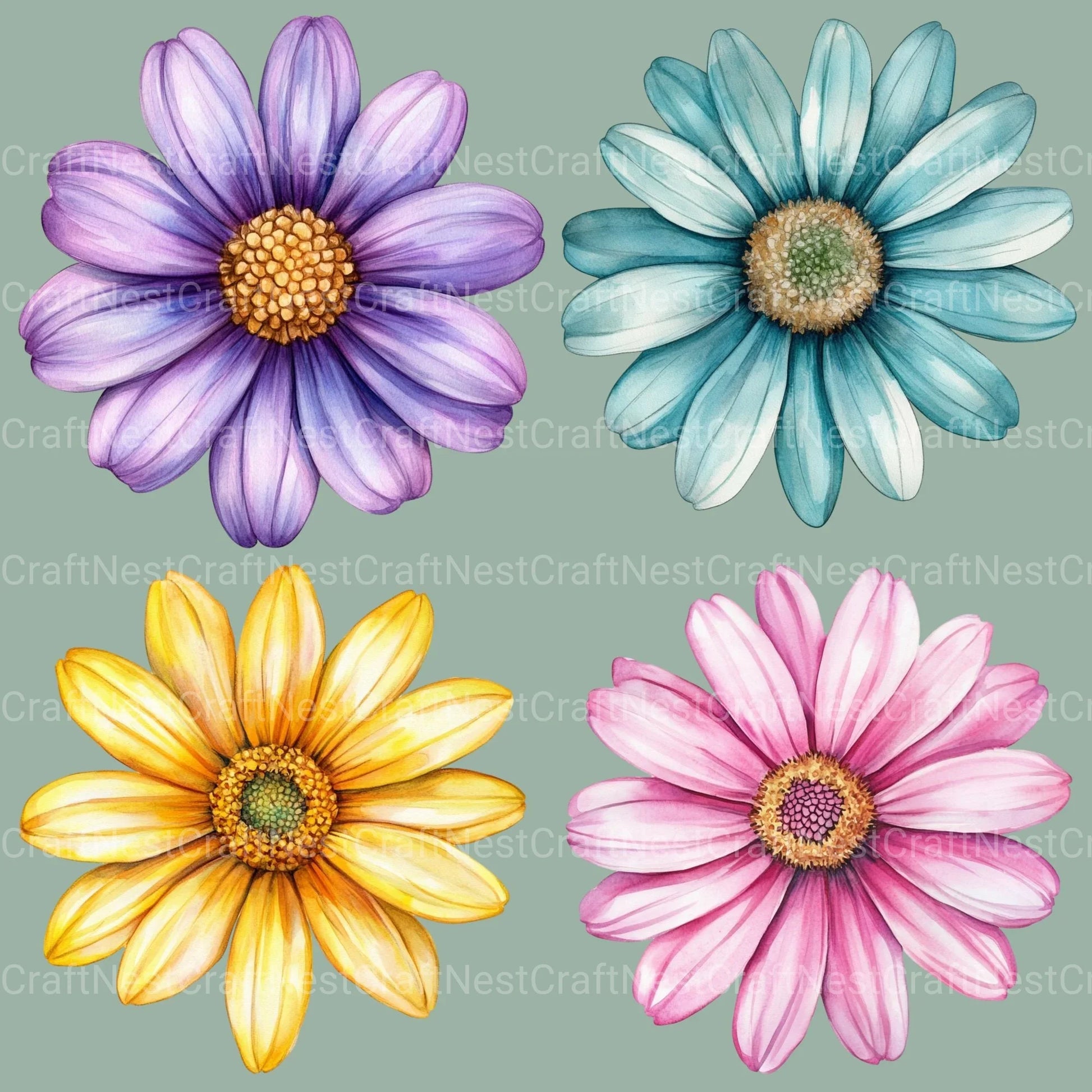 Daisies Clipart Bundle - CraftNest - Digital Crafting and Art