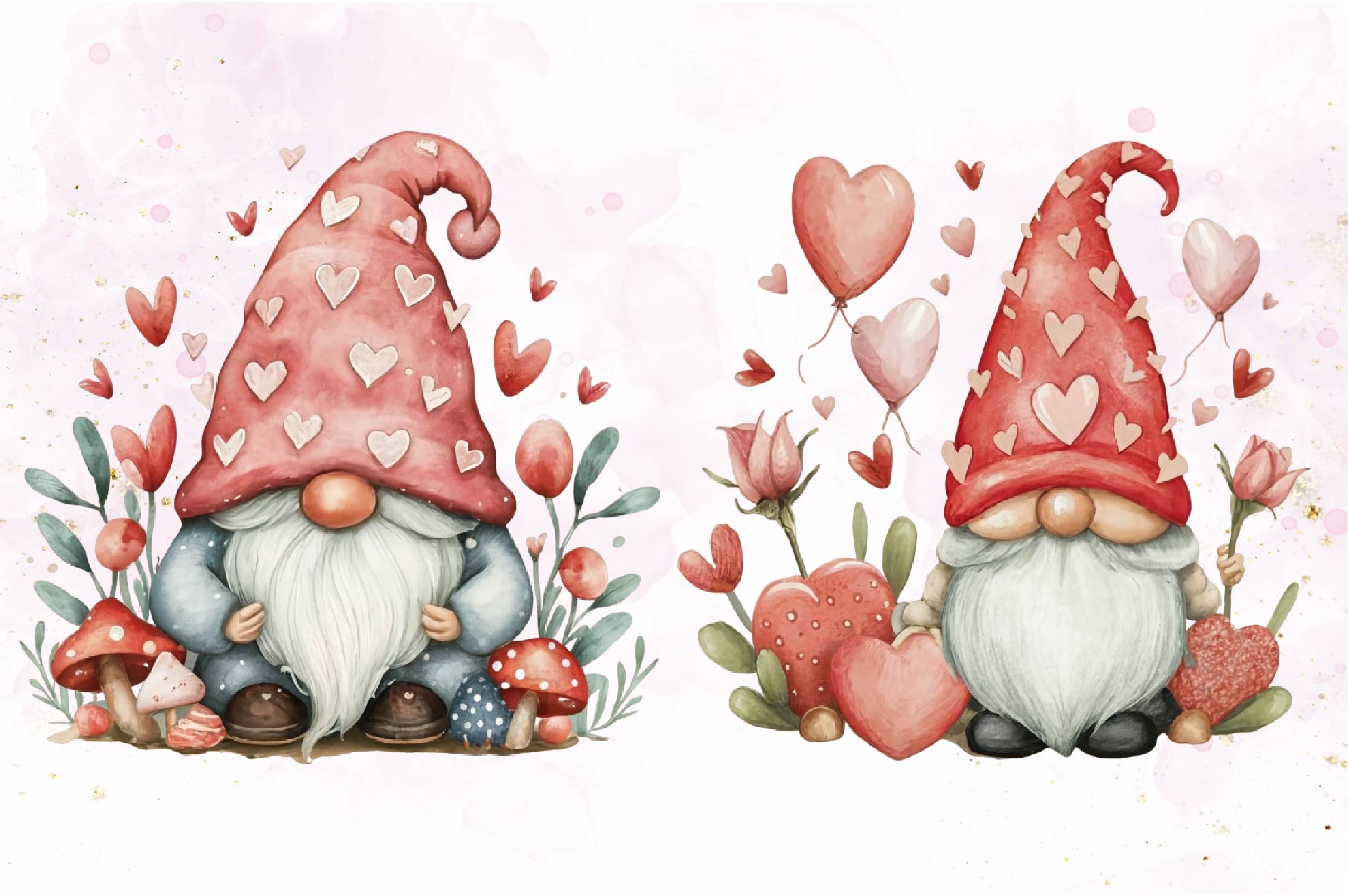 Cute Valentine's Gnomes Clipart Bundle - CraftNest - Digital Crafting and Art