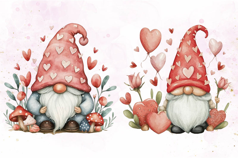 Cute Valentine's Gnomes Clipart Bundle - CraftNest - Digital Crafting and Art