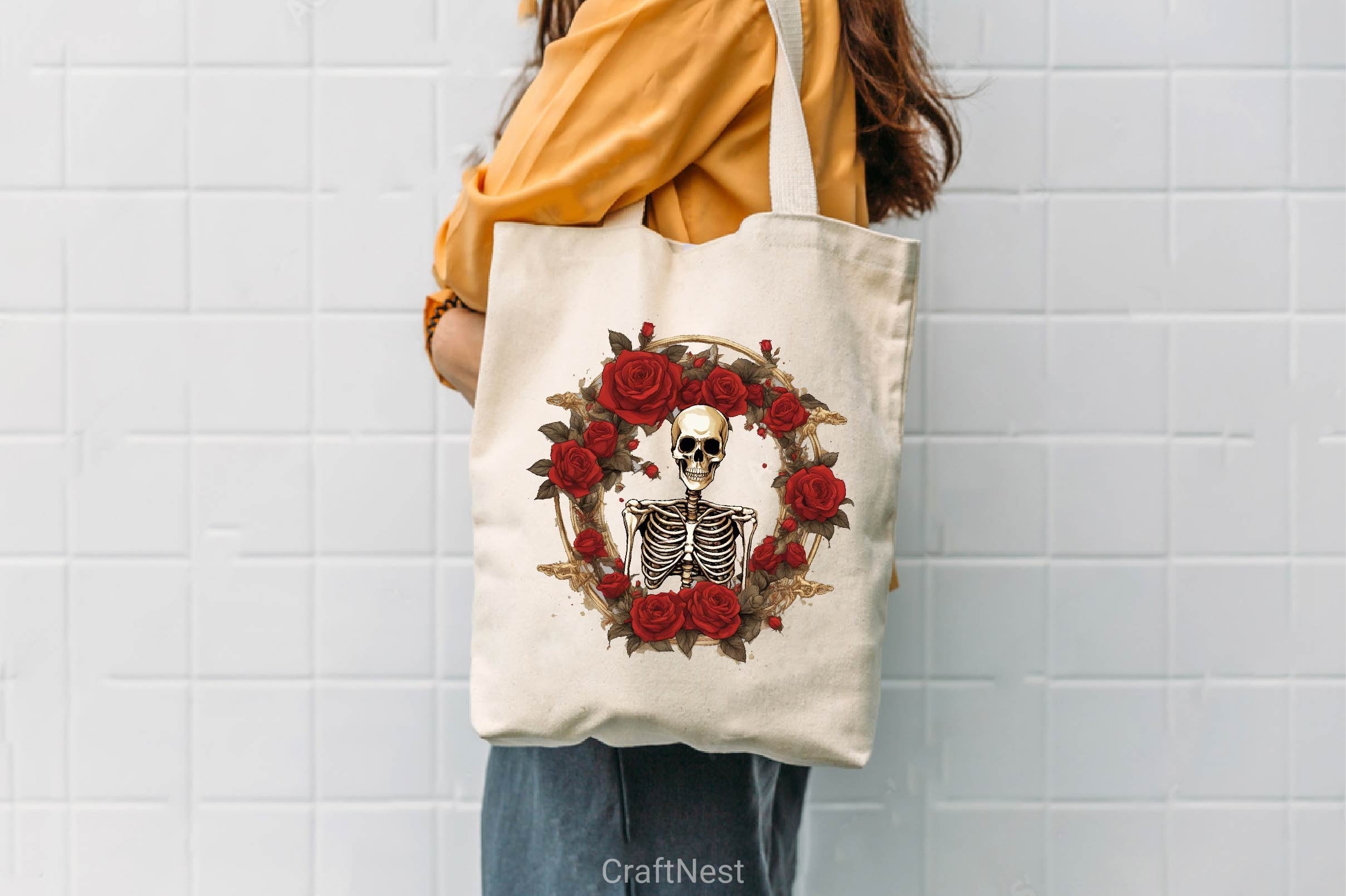 Halloween Skeleton Red Rose Clipart Bundle - CraftNest - Digital Crafting and Art