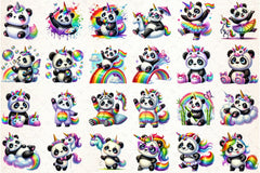 Unicorn Panda Clipart Bundle - CraftNest - Digital Crafting and Art
