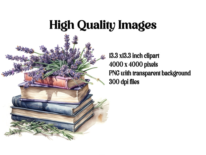 Lavender Books Clipart - CraftNest