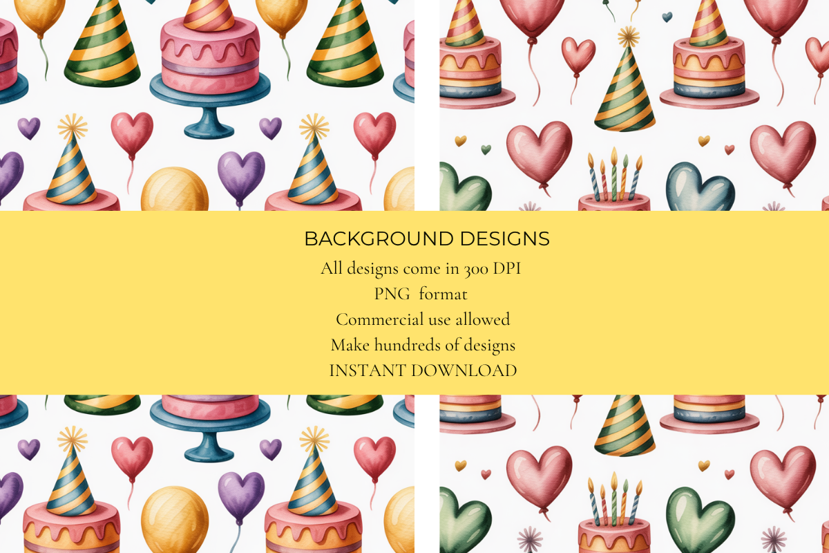 Birthday Party Seamless Papers