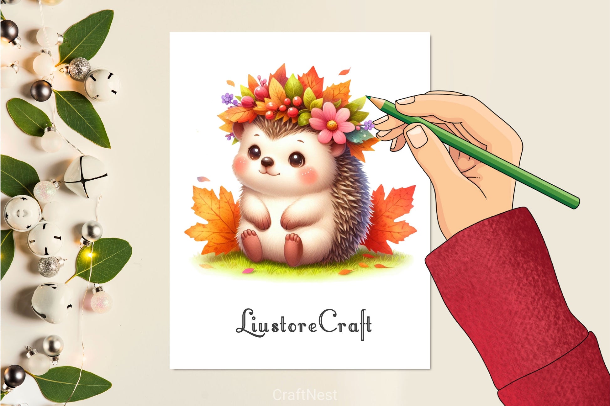 Autumn Cute Hedgehog Clipart Bundle 2 - CraftNest - Digital Crafting and Art