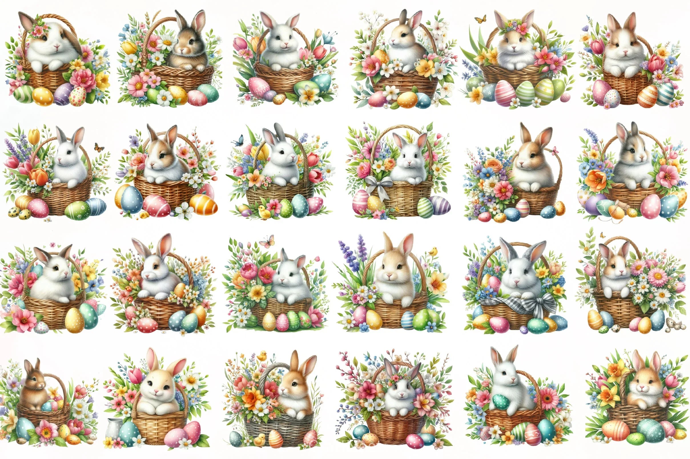 Happy Easter Bunny Clipart Bundle - CraftNest - Digital Crafting and Art