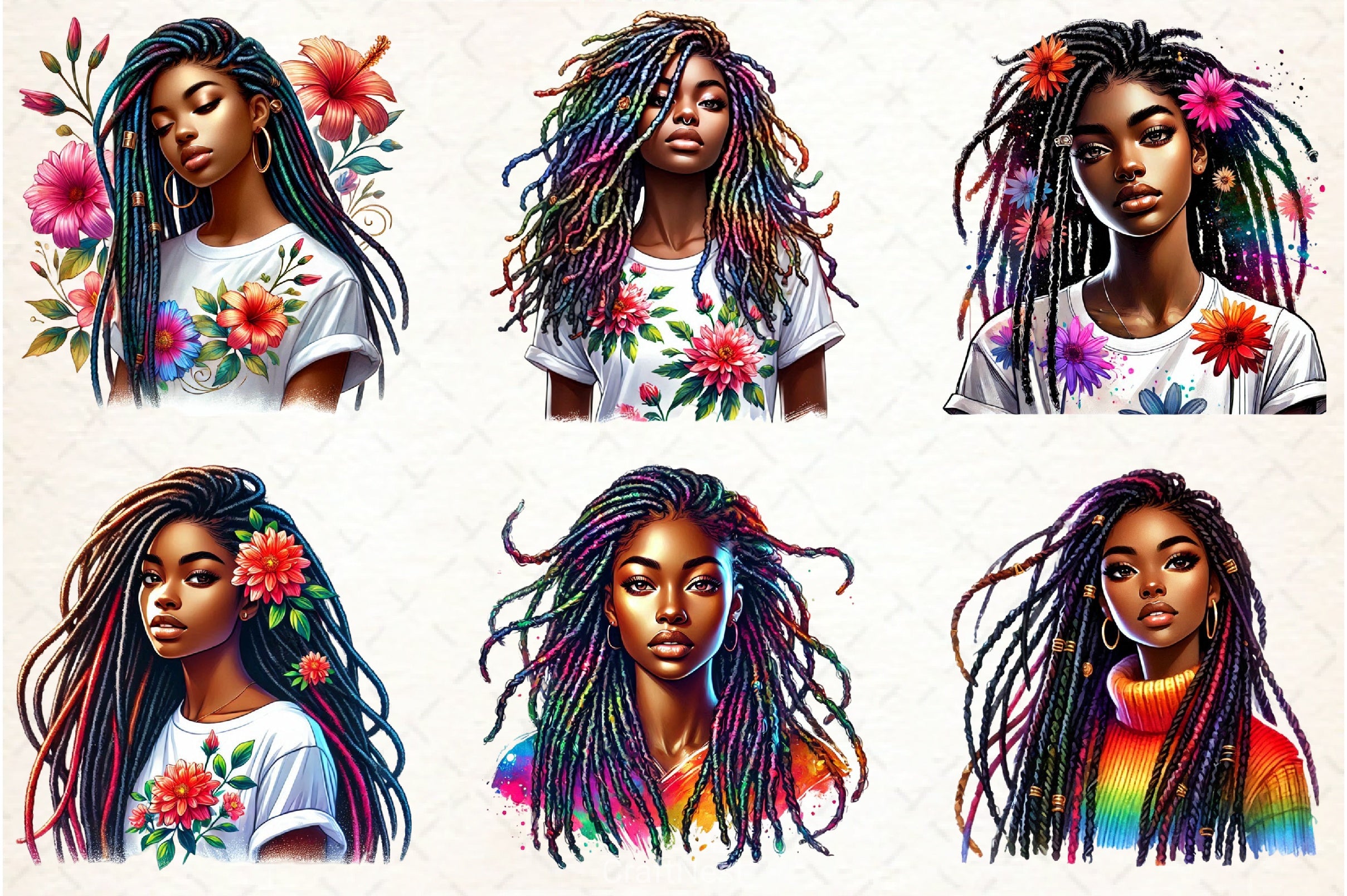 Black History Month Girl Clipart Bundle 1 - CraftNest - Digital Crafting and Art