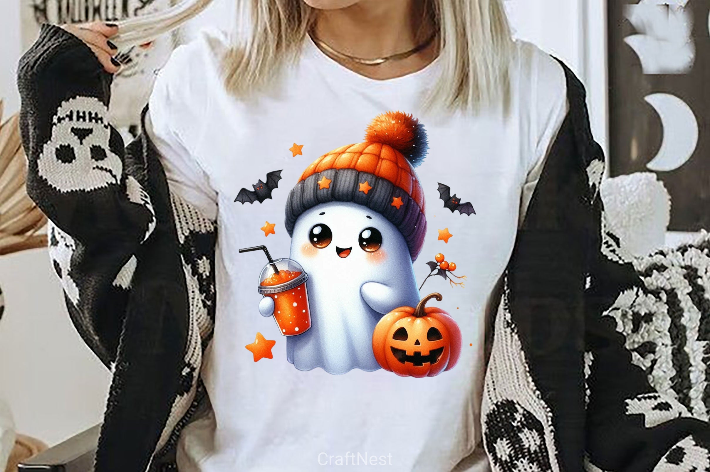 Cute Ghost Cute Halloween Clipart Bundle 19 - CraftNest - Digital Crafting and Art