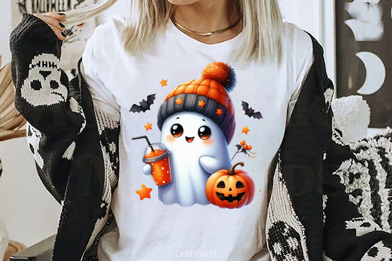 Cute Ghost Cute Halloween Clipart Bundle 19 - CraftNest - Digital Crafting and Art