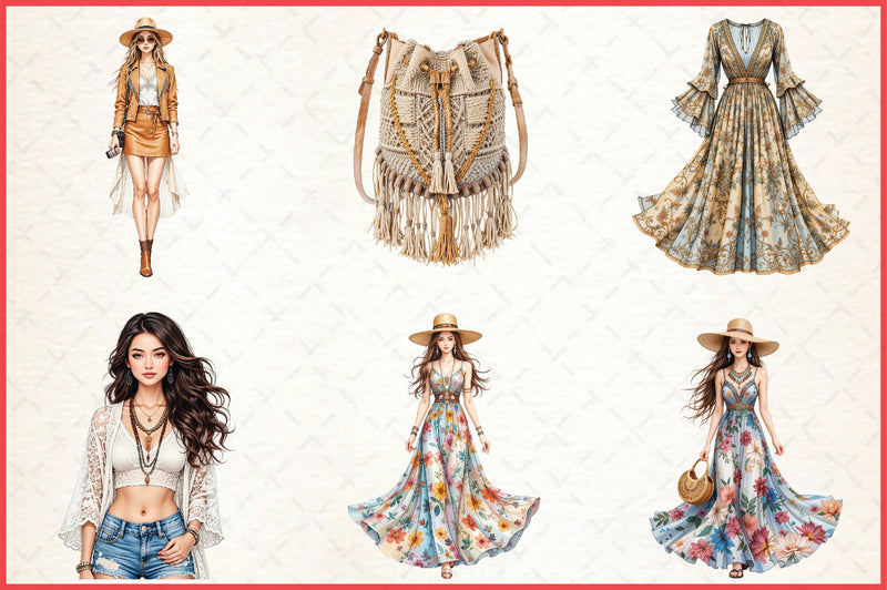 Summer Girl Fashion Clipart Bundle - CraftNest - Digital Crafting and Art