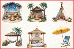 Cute Beach Nook Clipart Bundle - CraftNest - Digital Crafting and Art