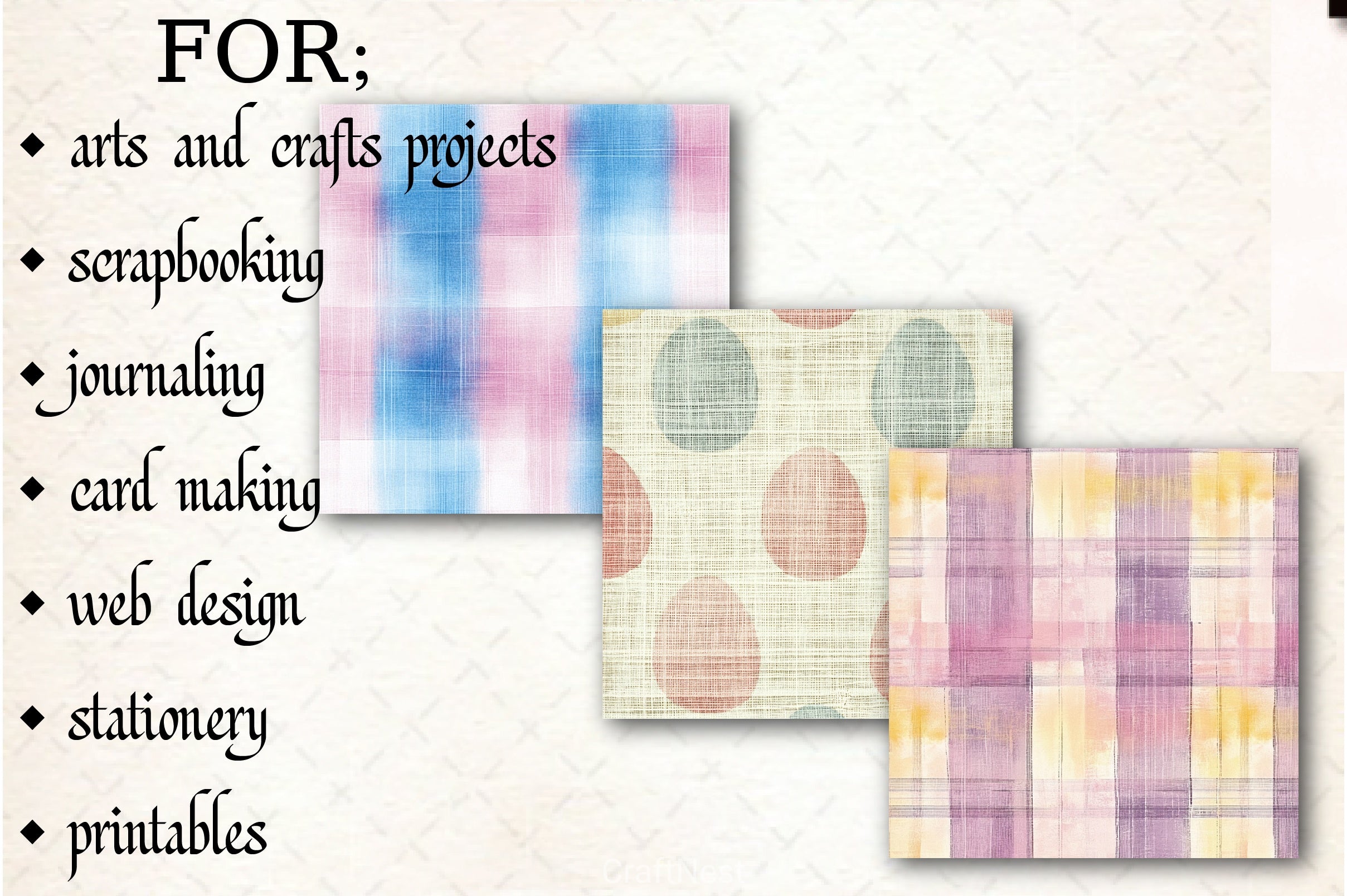 Seamless Easter Plaid Pattern Paper - CraftNest - Digital Crafting and Art