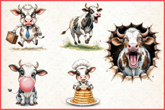 Funny Cow Clipart Bundle - CraftNest - Digital Crafting and Art