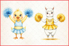 Cheerleader Animal Clipart Bundle - CraftNest - Digital Crafting and Art