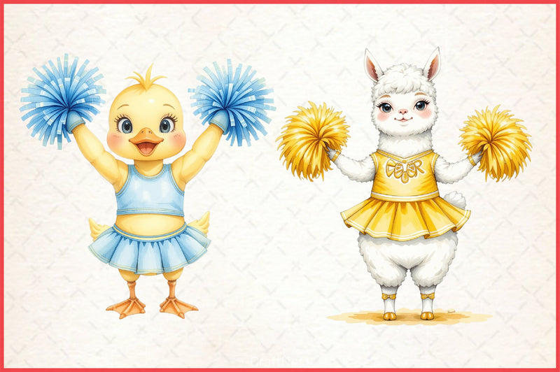 Cheerleader Animal Clipart Bundle - CraftNest - Digital Crafting and Art