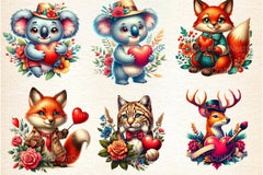 Valentine Animals Clipart Bundle 9 - CraftNest - Digital Crafting and Art