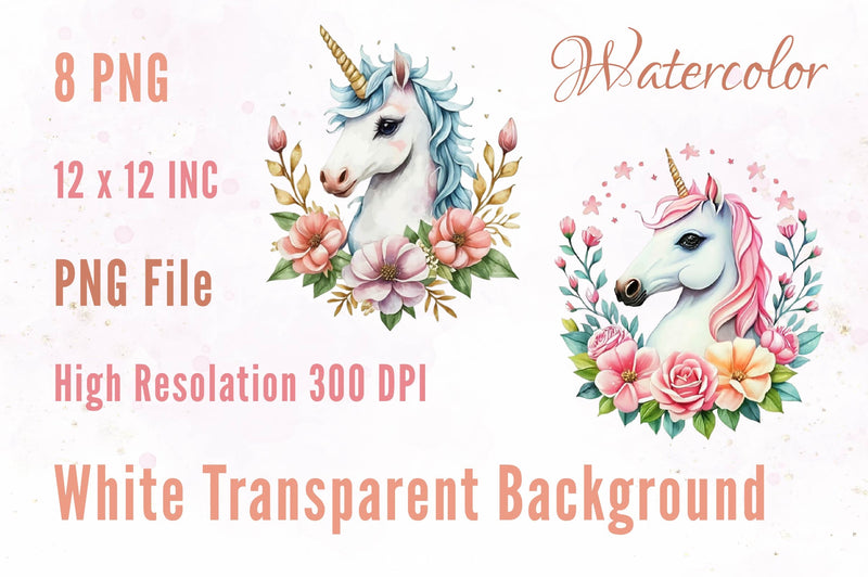 Cute Unicorn Clipart Bundle 12 - CraftNest - Digital Crafting and Art