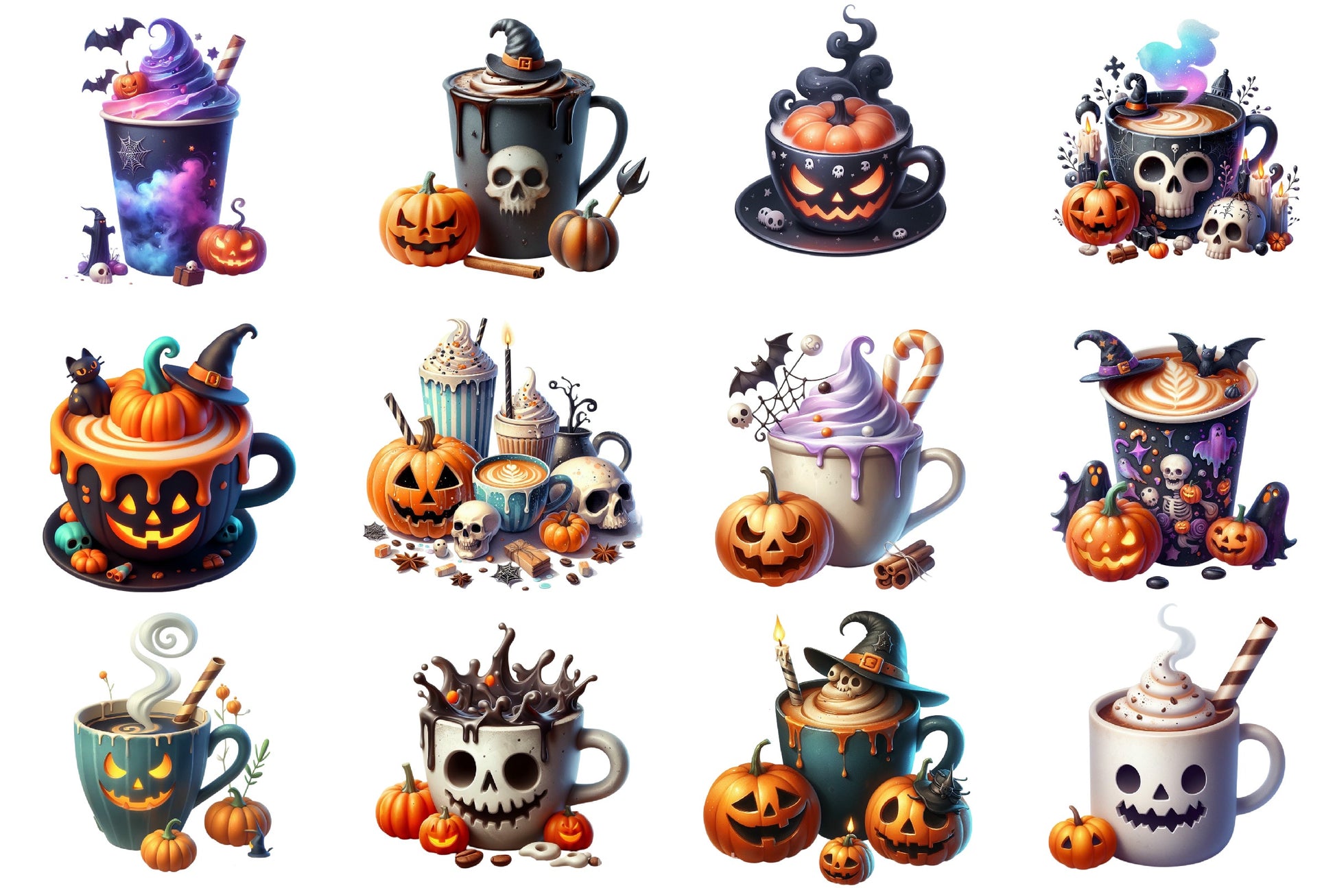 Halloween Coffee Clipart Bundle - CraftNest - Digital Crafting and Art