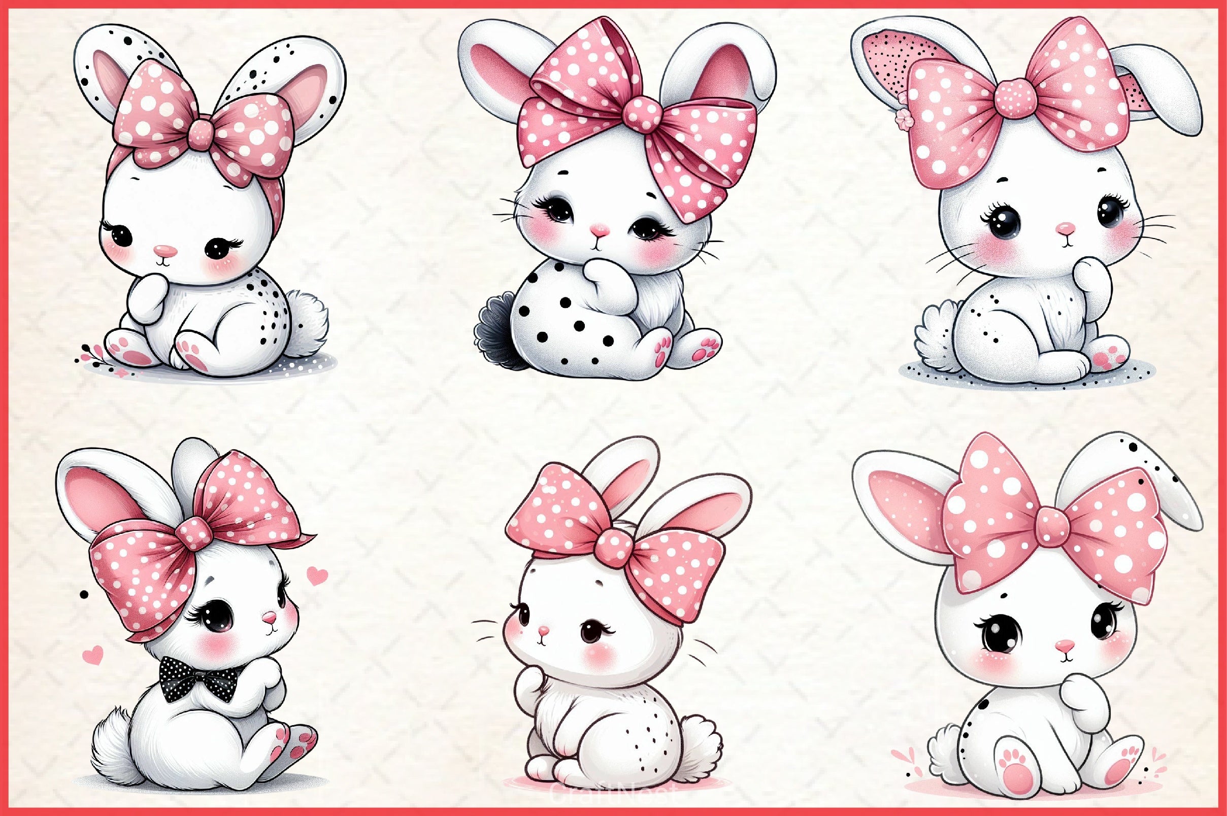 Bunny Clipart Bundle - CraftNest - Digital Crafting and Art
