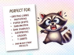 Funny Raccoon Clipart Bundle 3 - CraftNest - Digital Crafting and Art
