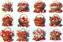 Strawberry Basket Clipart Bundle - CraftNest - Digital Crafting and Art