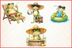 Frog Summer Clipart Bundle - CraftNest - Digital Crafting and Art