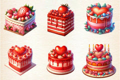 Valentine Cake Clipart Bundle 121 - CraftNest - Digital Crafting and Art