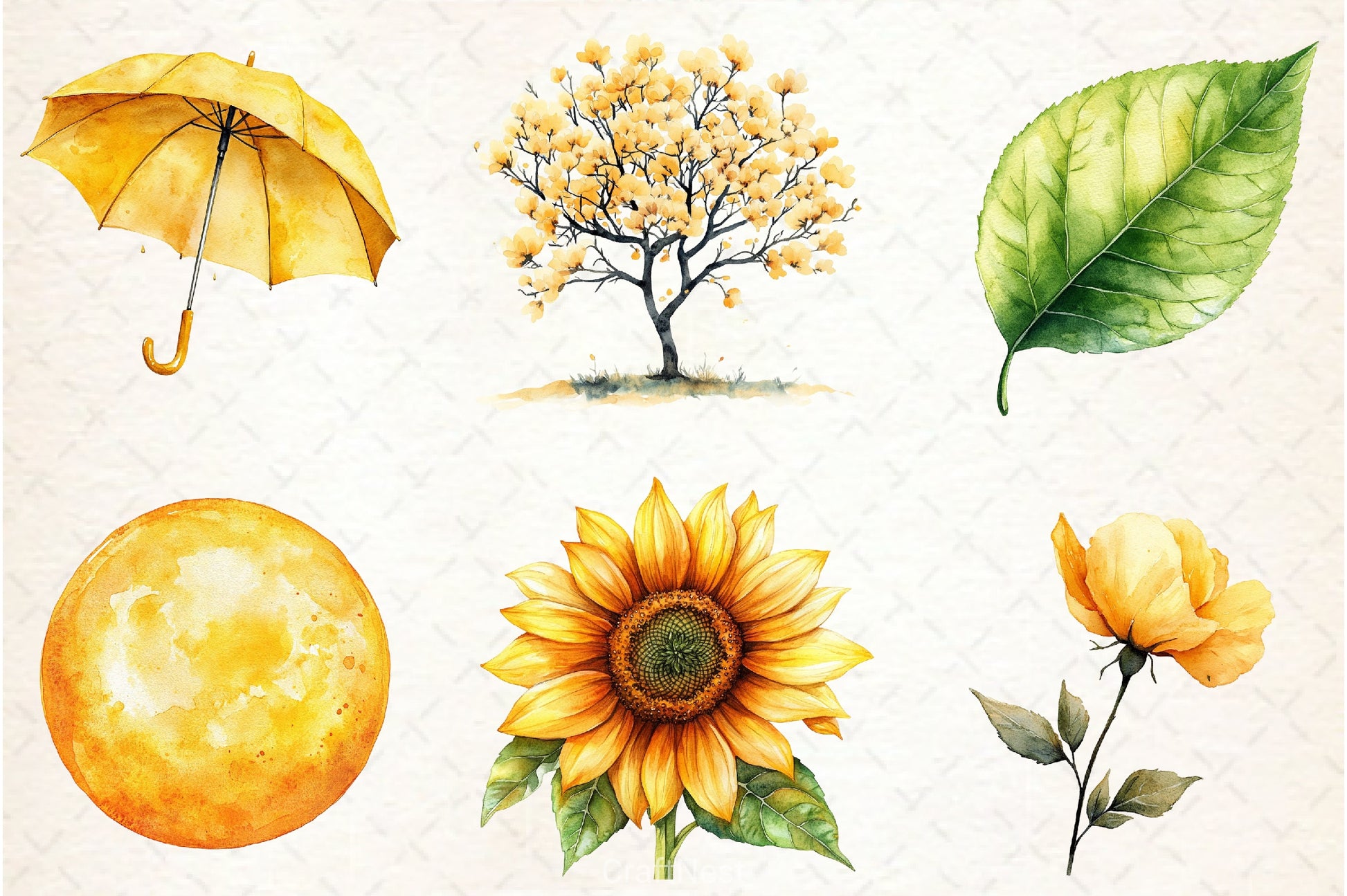 Yellow Spring Clipart Bundle - CraftNest - Digital Crafting and Art