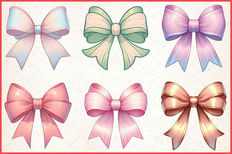 Coquette Bow Clipart Bundle 7 - CraftNest - Digital Crafting and Art