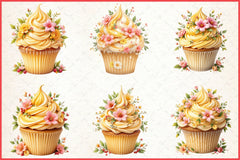 Floral Cupcake Clipart Bundle - CraftNest - Digital Crafting and Art