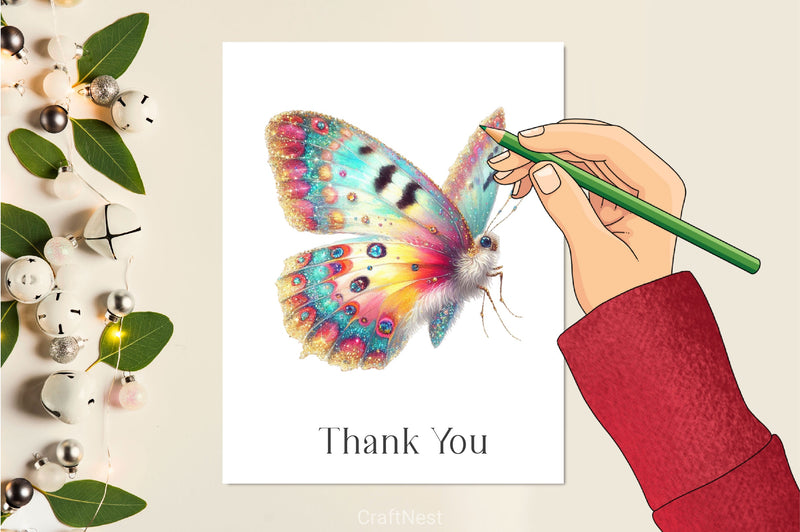 Glitter Butterfly Clipart Bundle 3 - CraftNest - Digital Crafting and Art