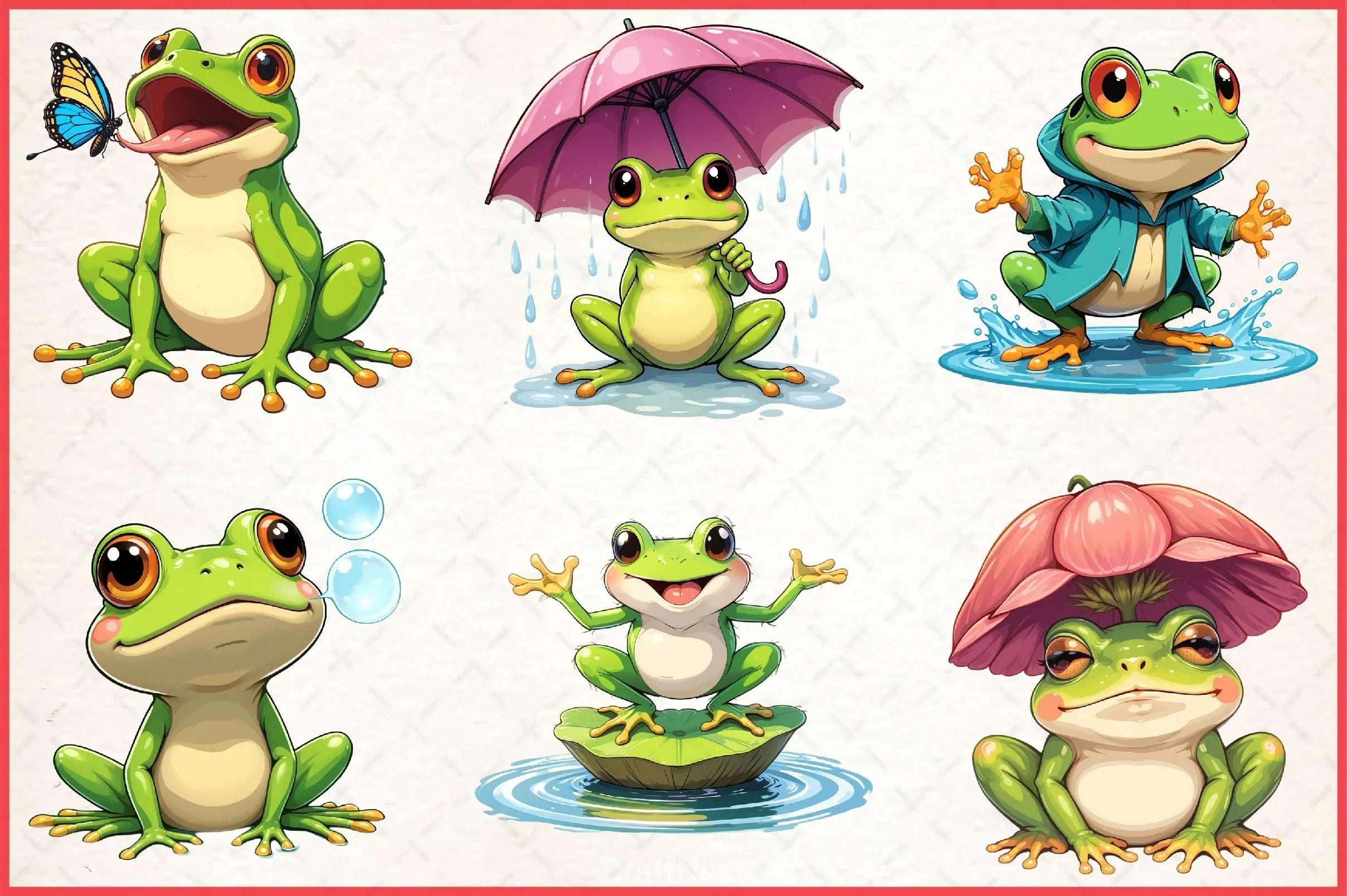 Spring Frog Clipart Bundle 1 - CraftNest - Digital Crafting and Art