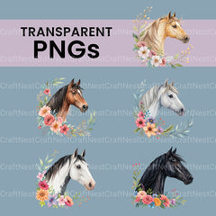 Horse Heads Clipart Bundle - CraftNest - Digital Crafting and Art