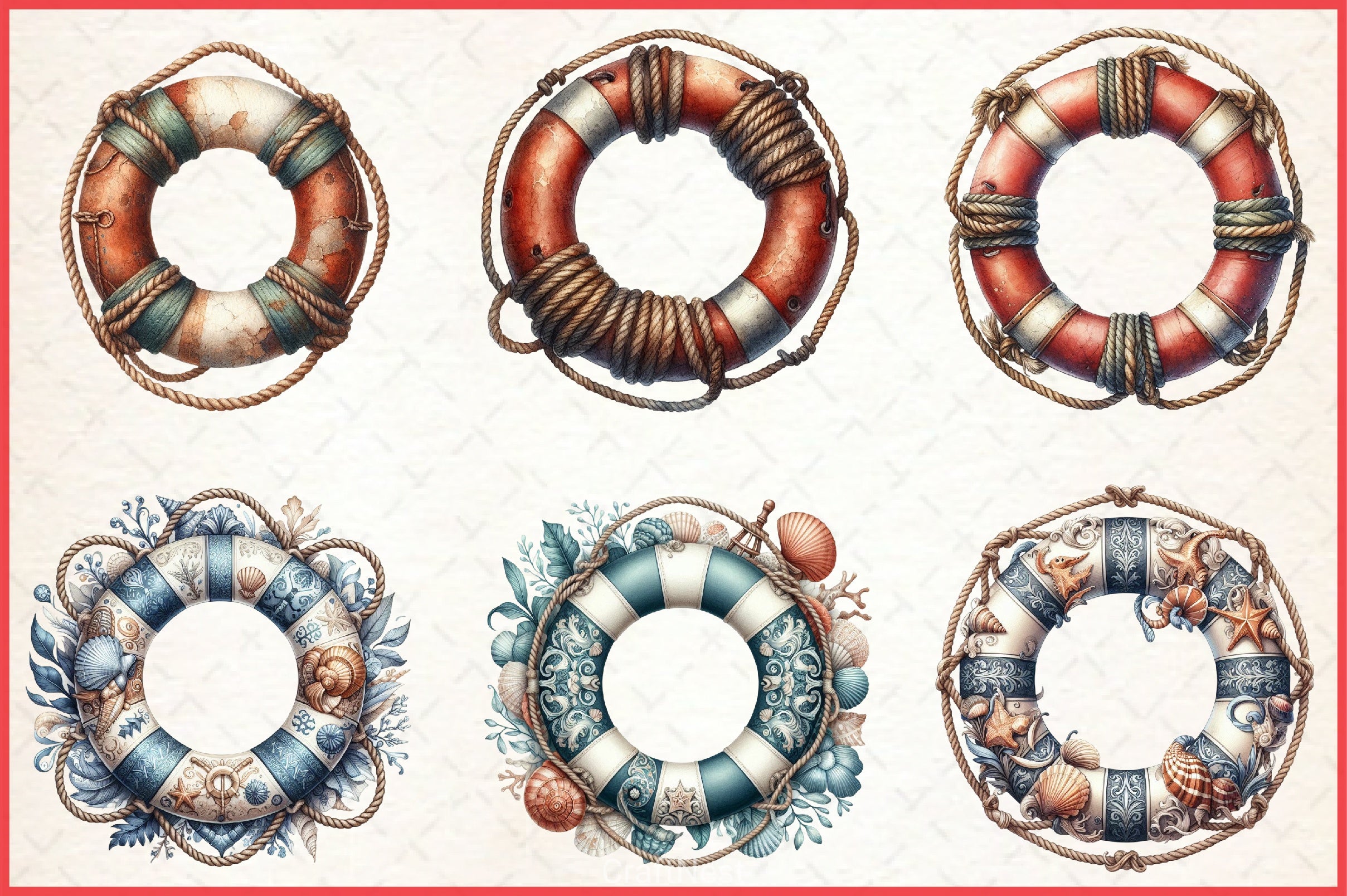 Lifebuoy Clipart Bundle - CraftNest - Digital Crafting and Art