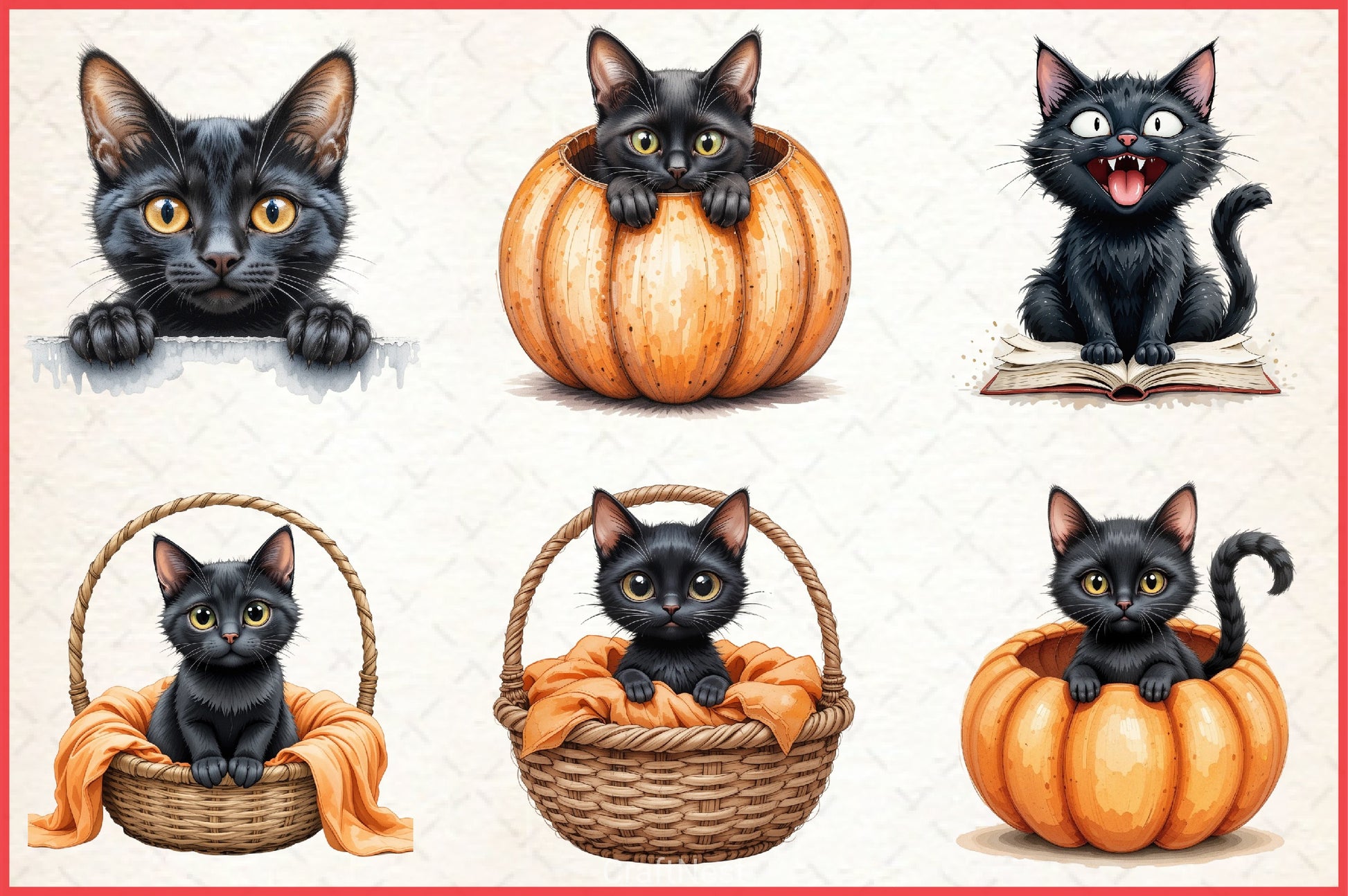 Black Cat Peeking Clipart Bundle 5 - CraftNest - Digital Crafting and Art
