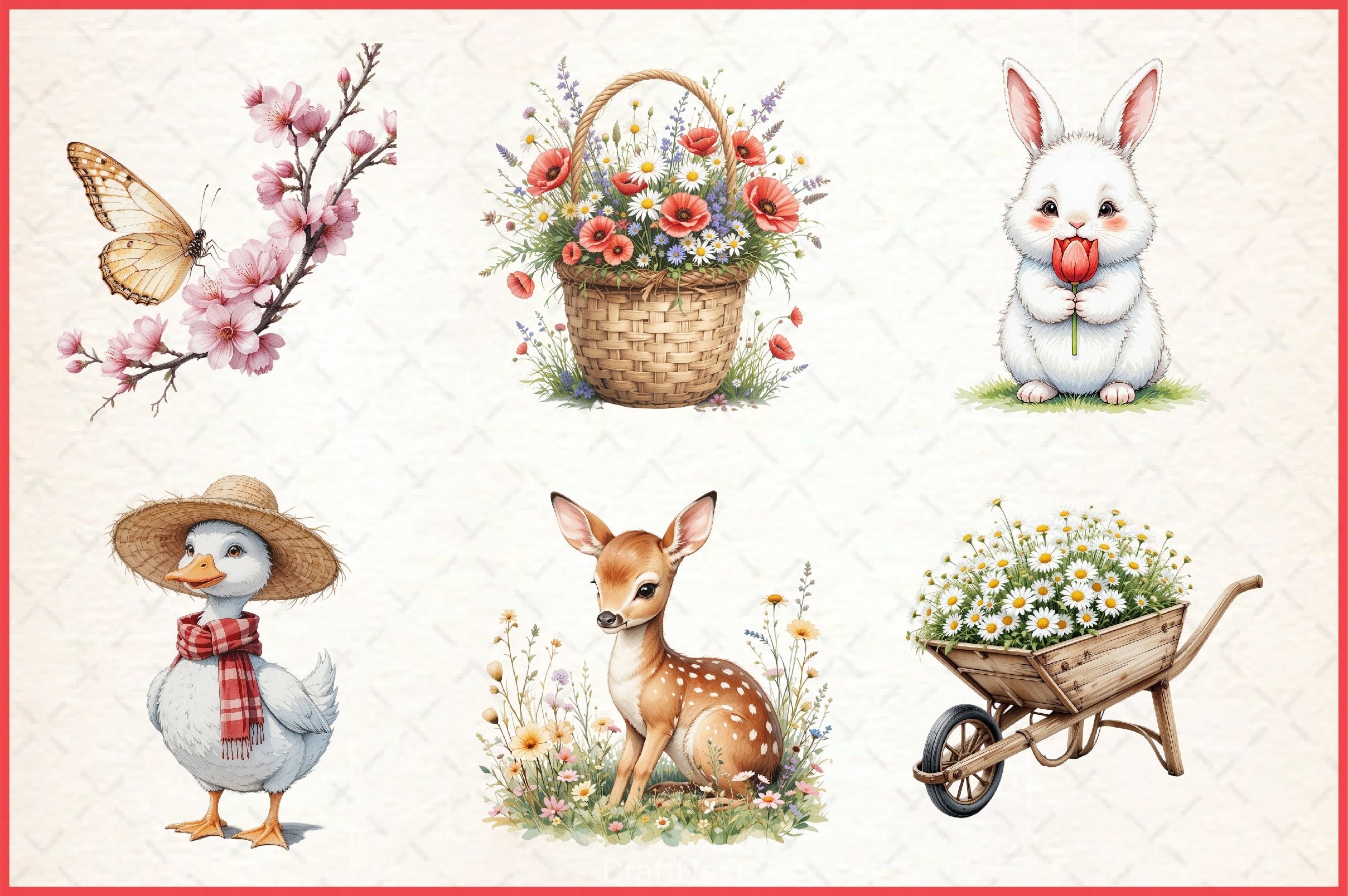 Spring Farm Clipart Bundle - CraftNest - Digital Crafting and Art