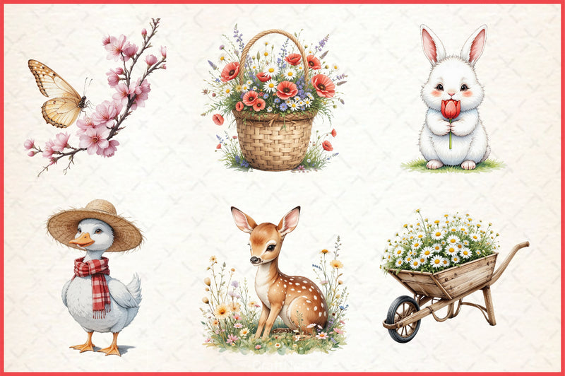 Spring Farm Clipart Bundle - CraftNest - Digital Crafting and Art