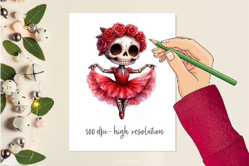Ballerina Skeleton Clipart Bundle - CraftNest - Digital Crafting and Art