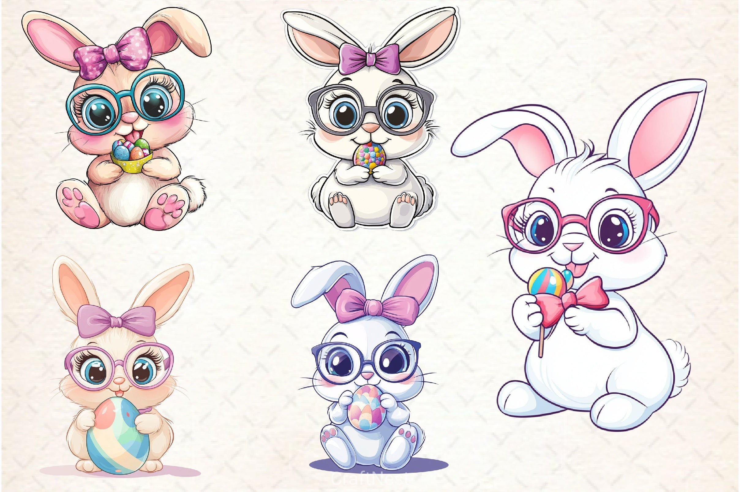 Funny Bunny Clipart Bundle - CraftNest - Digital Crafting and Art