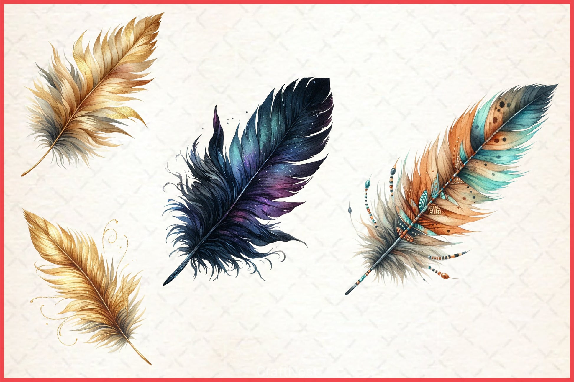 Feathers Clipart Bundle - CraftNest - Digital Crafting and Art
