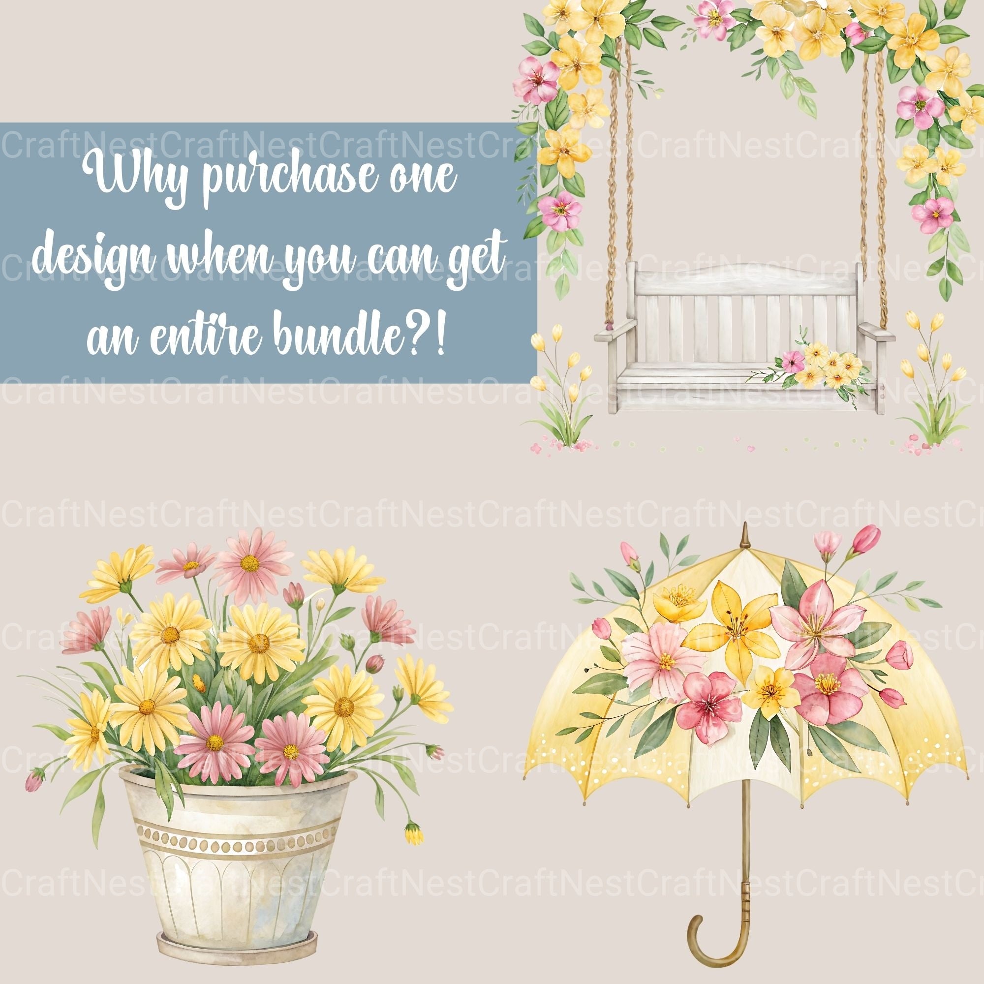 Spring Yellow Clipart Bundle - CraftNest - Digital Crafting and Art