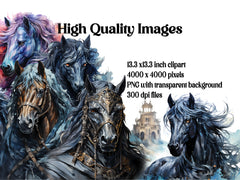 Dark Fantasy Horses Clipart - CraftNest