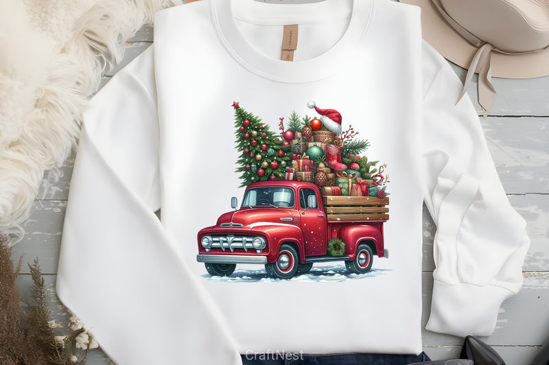 Christmas Truck Clipart Bundle 5 - CraftNest - Digital Crafting and Art