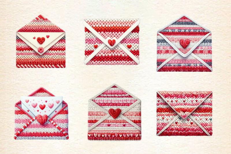 Valentine Crochet Envelopes Clipart Bundle 1 - CraftNest - Digital Crafting and Art