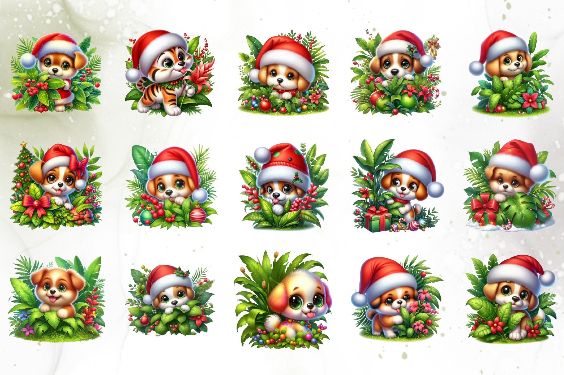 Christmas Peeking Dog Clipart Bundle - CraftNest - Digital Crafting and Art