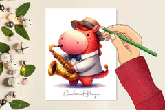 Animal Saxophone Guy Clipart Bundle - CraftNest - Digital Crafting and Art