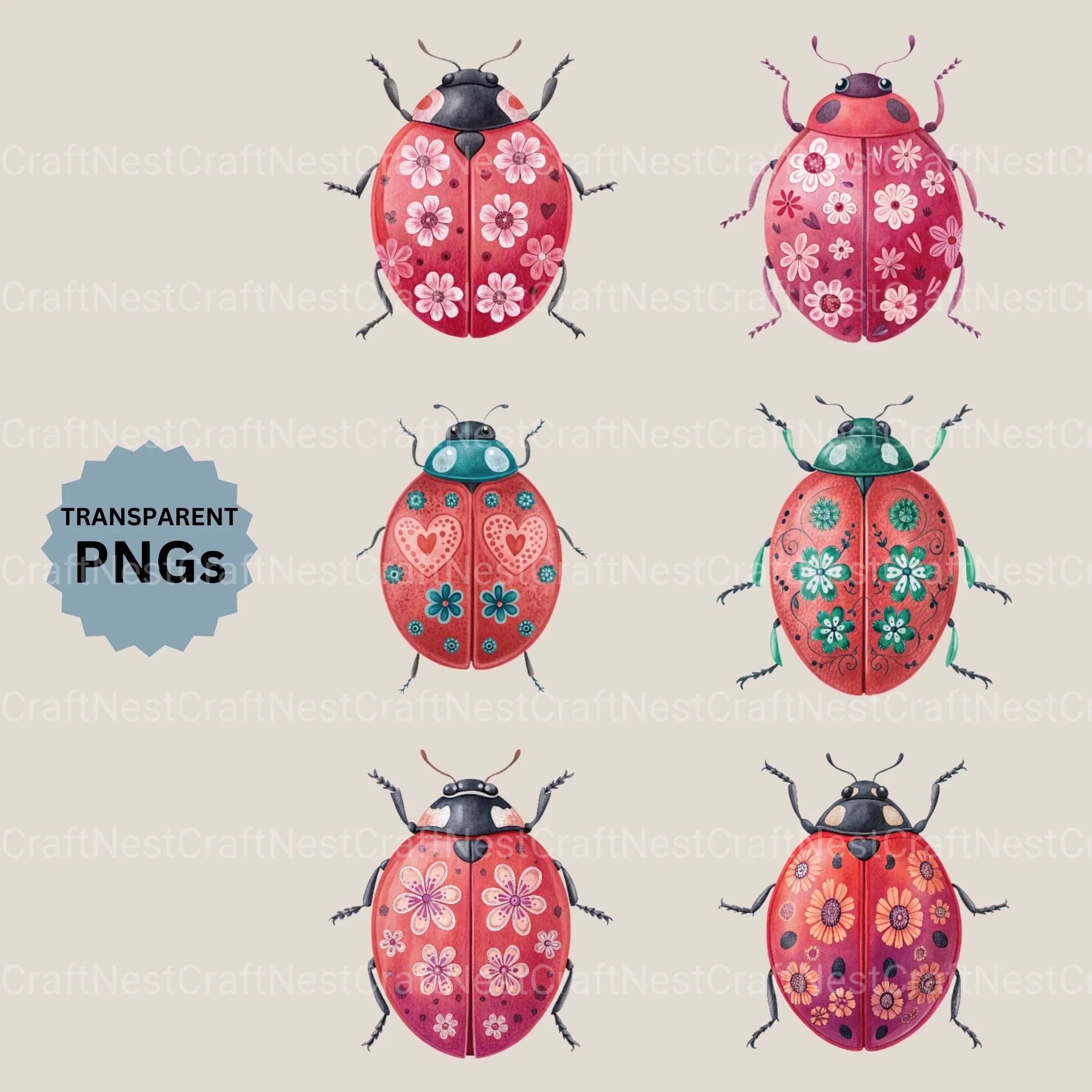 Ladybug Lovebug Clipart Bundle - CraftNest - Digital Crafting and Art
