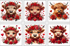 Valentine's Day Highland Cows Clipart Bundle - CraftNest - Digital Crafting and Art