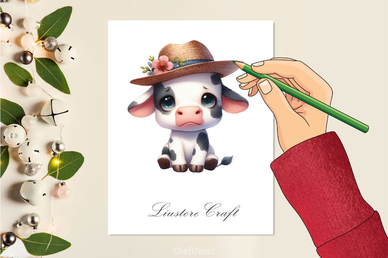 Cute Funny Farm Animals Clipart Bundle - CraftNest - Digital Crafting and Art
