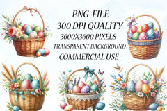 Easter Egg Basket Clipart Bundle 4 - CraftNest - Digital Crafting and Art