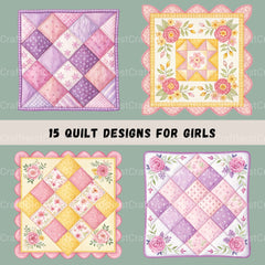 Quilt For Girls Clipart Bundle - CraftNest - Digital Crafting and Art